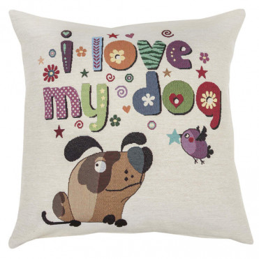 Наволочка гобеленова одностороння I love my dog (45х45 см) (KISS 281)