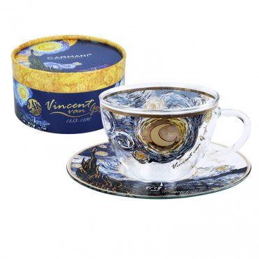Чашка скляна+блюдце Зоряна ніч (250 мл) (841-6210)