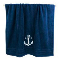 Рушник Sea Club Якір бавовняний, темно-синій (90х150 см, 600 г/м2) (3613.V)